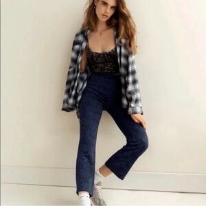 Urban Outfitters Navy Floral Boot Cut Pants